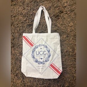 UGG Cream Tote with Red Stripes